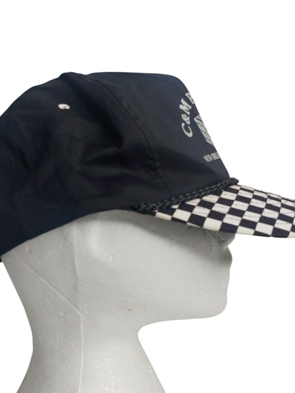 Vintage Nissin C&M Pallets New Orleans LA Checkered Black White Cap Retro Hat - Picture 5 of 12